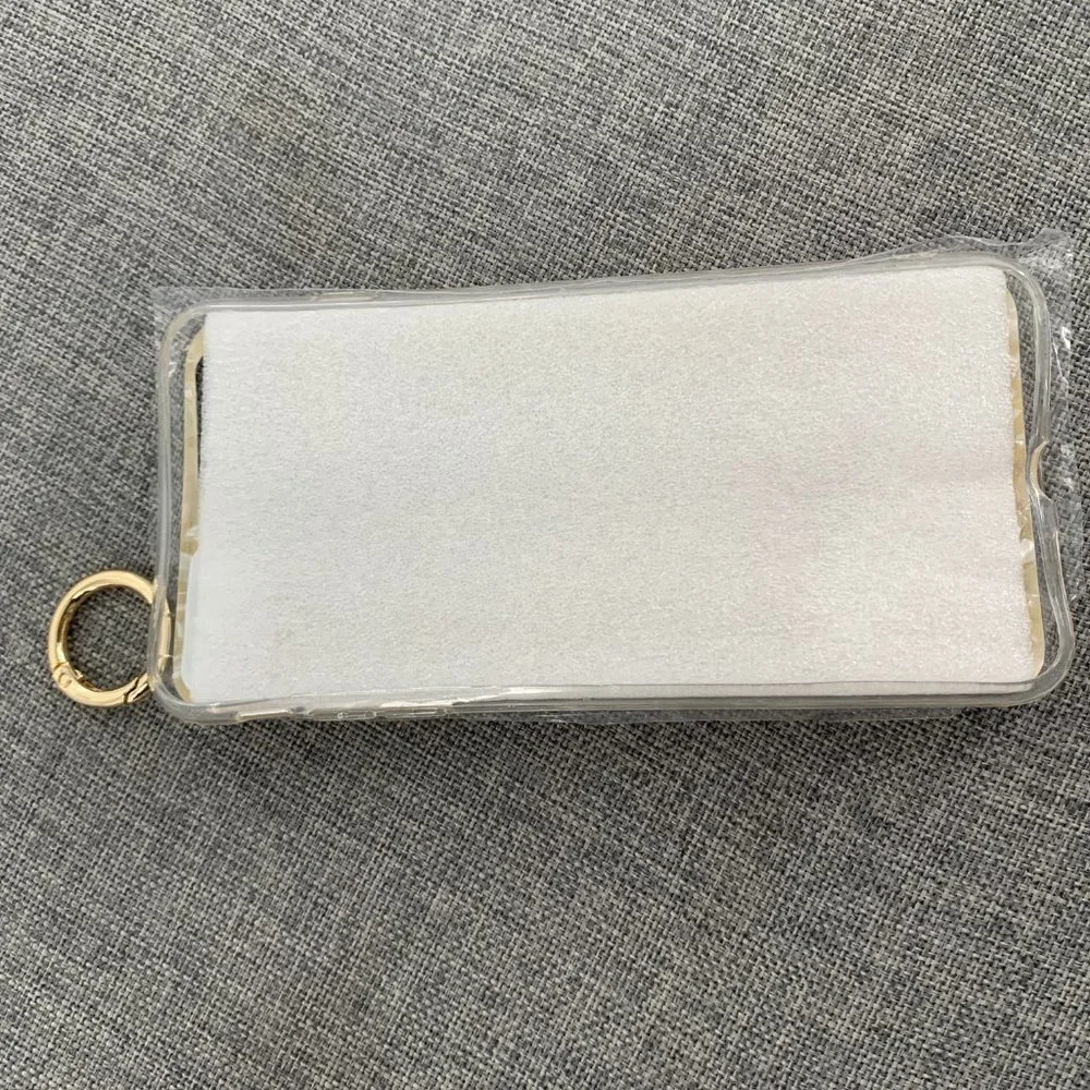 New! 7Plus‎ Clear Gold Leopard Phone Case